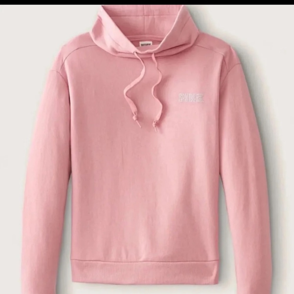 New PINK Bling Everyday lounge fleece cowl neck pullover